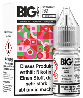 Big Tasty NicSalts - Strawberry Sour Laces 10mg/ml