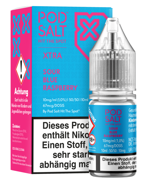 Pod Salt Xtra Serie - Sour Blue Raspberry 10mg/ml