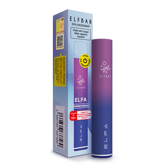 Elfa-Pod-Kit E-Zigarette Vape Stick Liquid Kostenloser Versand Rückgaberecht Lieferung Aurora Purple Lila Verpackung