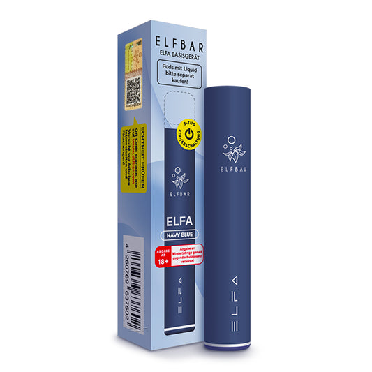 Elfa-Pod-Kit E-Zigarette Vape Stick Liquid Kostenloser Versand Rückgaberecht Lieferung Navy Blue Blau Verpackung