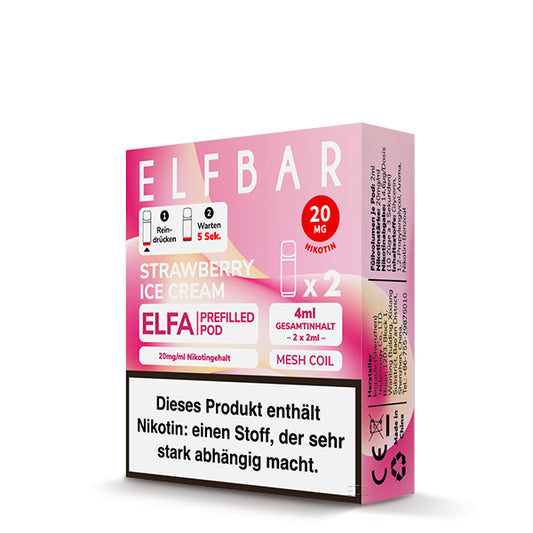 ELFA CP by Elf Bar - Prefilled Liquid POD - Strawberry Ice Cream