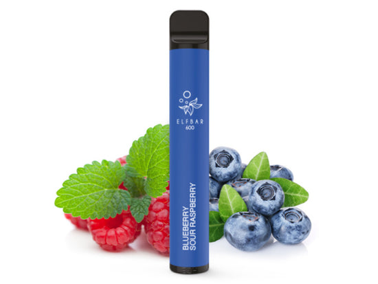 ELF BAR CP 600 Blueberry Sour Raspberry Vape Stick Pen Einweg E-Zigarette Dampfen Aroma Geschmack Liquid mit Blaubeere Himbeere Geschmack