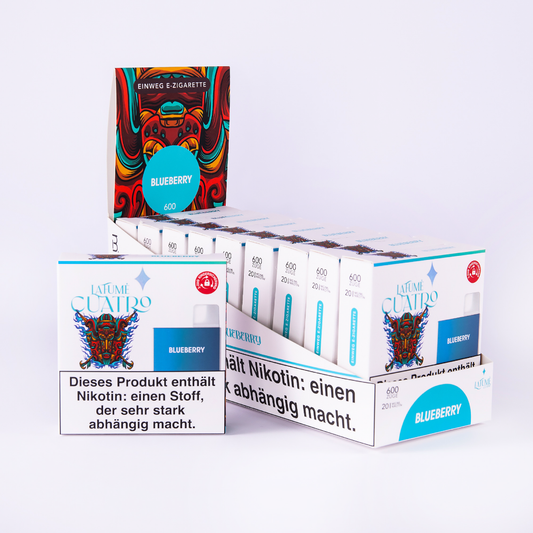 La Fume Cuatro Blueberry Nikotin Einweg E-Zigarette Vape Aroma 600 Züge 10er Pack Sparen