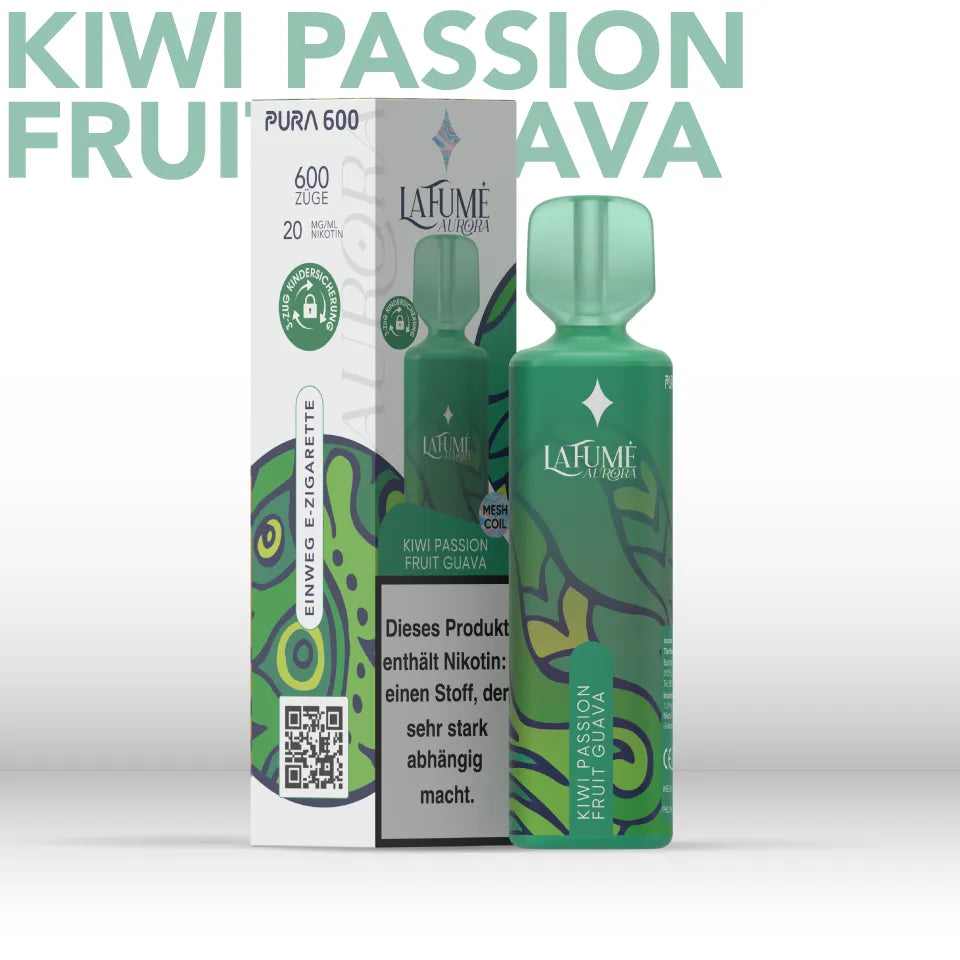La Fume Aurora Vape Kiwi Passion Fruit Guava E-Shisha E-Zigarette mit Kiwi Maracuja Guave Geschmack Aroma Online Shop 600 Züge 20mg/ml Nikotin