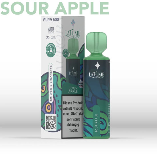 La Fume Aurora Vape Sour Apple E-Shisha E-Zigarette mit Saurem Apfel Geschmack Aroma Online Shop 600 Züge 20mg/ml Nikotin