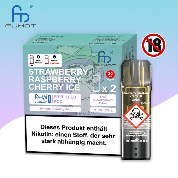 RandM Tornado Pods - Strawberry Raspberry Cherry (2er Pack)