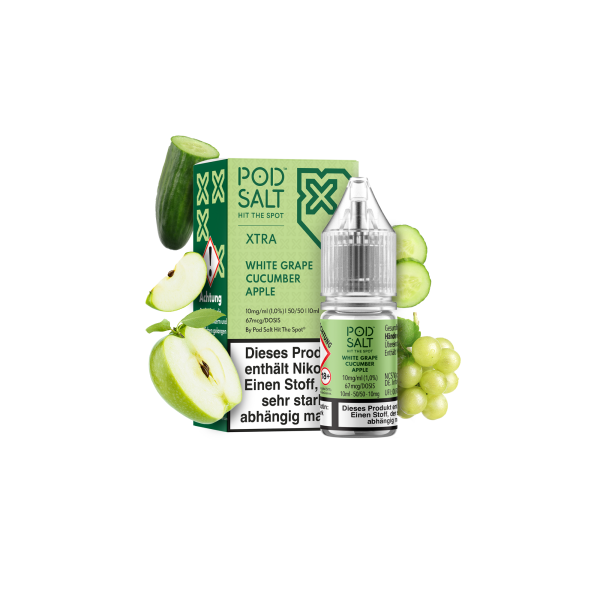 Pod Salt Xtra Serie - White Grape Cucumber Apple 10mg/ml