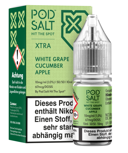 Pod Salt Xtra Serie - White Grape Cucumber Apple 10mg/ml
