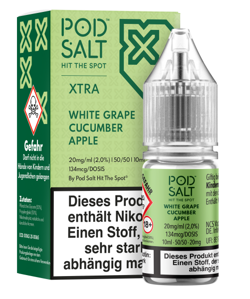 Pod Salt Xtra Serie - White Grape Cucumber Apple 20mg/ml