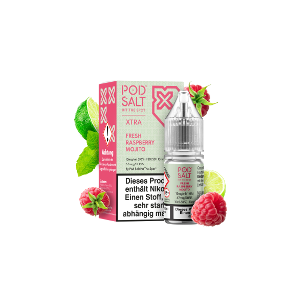 Pod Salt Xtra Serie - Fresh Raspberry Mojito 10mg/ml