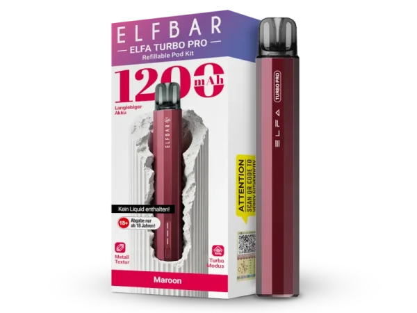 ELFA TURBO PRO KIT (Basisgerät und 1 Pod) - Maroon